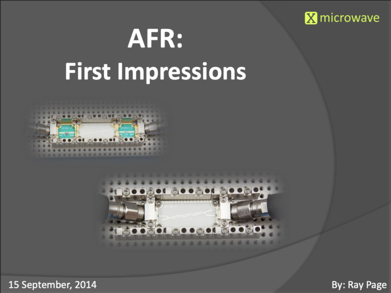 AFR: First Impressions